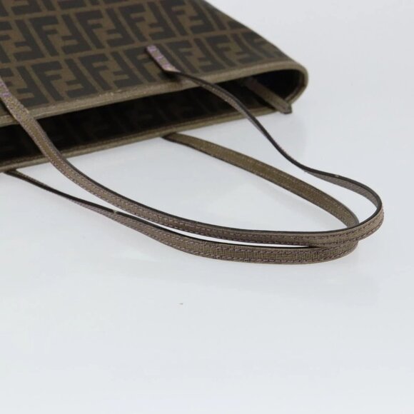 FENDI Zucca Canvas Tote Bag PVC Black Brown Auth ep11387 - Picture 8 of 16